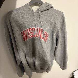 Gildan Gray Wisconsin Badger Hoodie